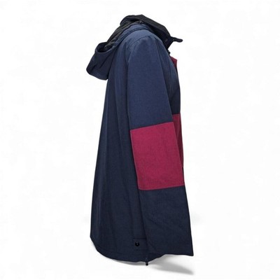 Ride Snowboard Anorak Jacket Navy Burgundy Colorblock Hooded Men L Excellent - Image 3