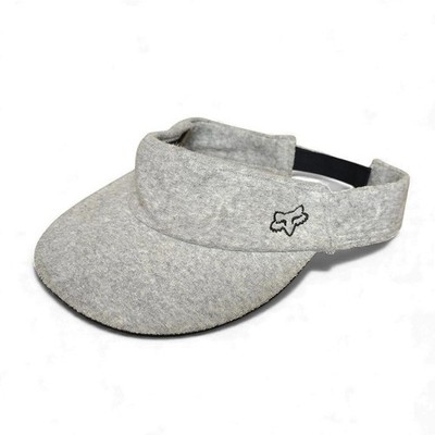 Vintage Fox Head Racing Gray Heathered Terry Cloth Visor Cap Men's Adjustable GO