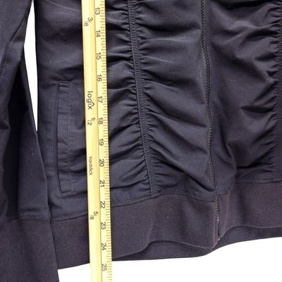 Fila Sport Track Jacket Womens Large Black Ruched Front Zip Up Excellent - Image 5