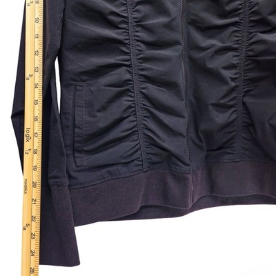 Fila Sport Track Jacket Womens Large Black Ruched Front Zip Up Excellent - Image 6