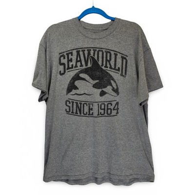 SeaWorld Graphic T-Shirt Mens XL Gray Short Sleeve Excellent