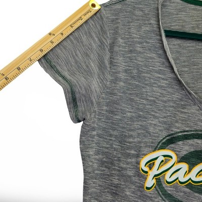 NFL Team Apparel Green Bay Packers V-Neck T-Shirt Womens XL Gray Excellent - Image 6