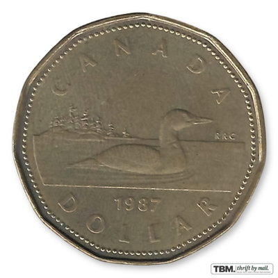 1987 Canada Loon Dollar About Uncirculated - Image 2
