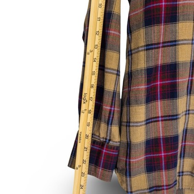 Tommy Hilfiger Plaid Button Down Shirt Mens Size Medium Mustard Yellow Excellent - Image 5