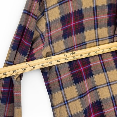 Tommy Hilfiger Plaid Button Down Shirt Mens Size Medium Mustard Yellow Excellent - Image 6
