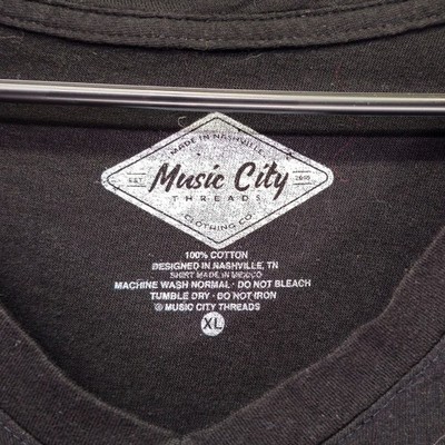 Music City Threads Nashville Tennessee V-Neck T-Shirt Women XL Black Excellent - Image 3