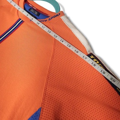 Vintage Tommy Sport Orange Blue 85 Graphic T-Shirt Men's M Mesh EXCELLENT - Image 7