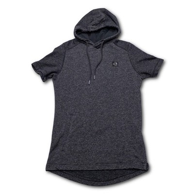 Under Armour Short Sleeve Hoodie Womens Small Gray Fitted Excellent