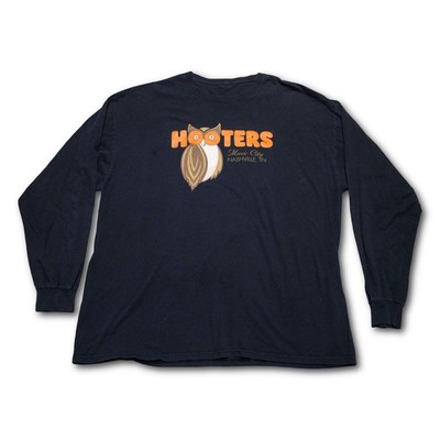 Hooters Long Sleeve Shirt Mens XL Black Nashville Music City Graphic Tee