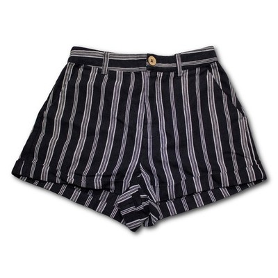 Forever 21 Striped High Waisted Shorts Womens XS Navy Blue White Excellent