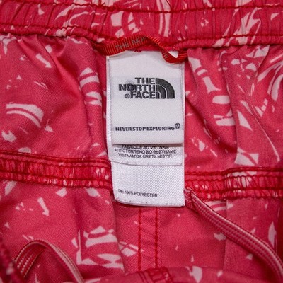 The North Face Abstract Print Athletic Shorts Women Large Red Excellent - Image 3