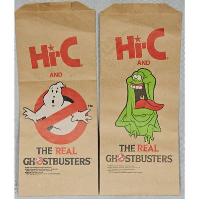 VTG Hi C The Real Ghostbusters Paper Bags 1984 1986 NOS