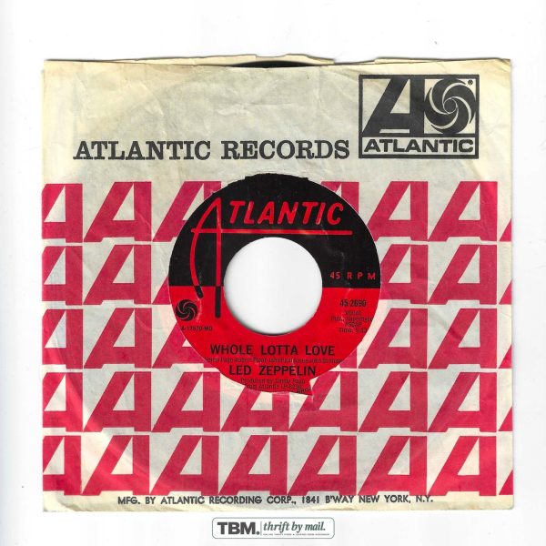 Led Zeppelin Vinyl Record 7" Single Whole Lotta Love Black