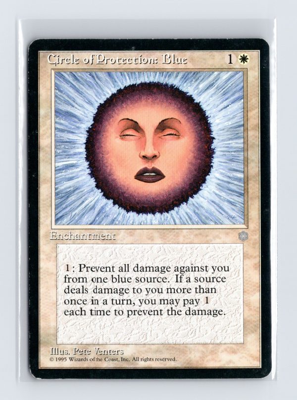 Vintage MTG 1995 Ice Age Circle of Protection: Blue - Black Border