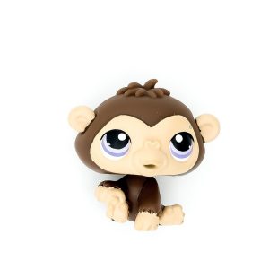 Littlest Pet Shop LPS #359 Brown Chimpanzee Monkey Purple Eyes Hasbro Authentic