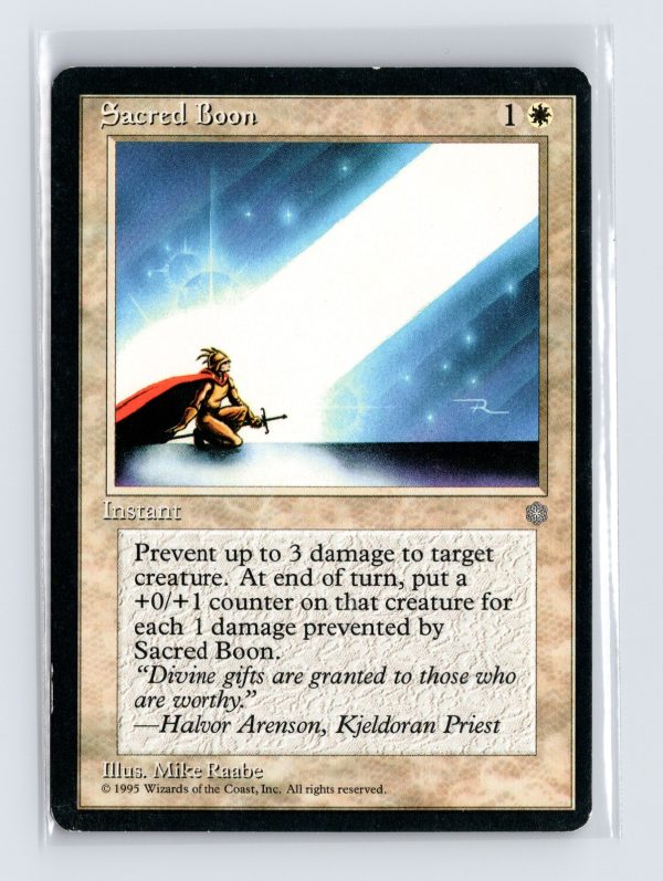 Vintage MTG 1995 Ice Age Sacred Boon - Black Border