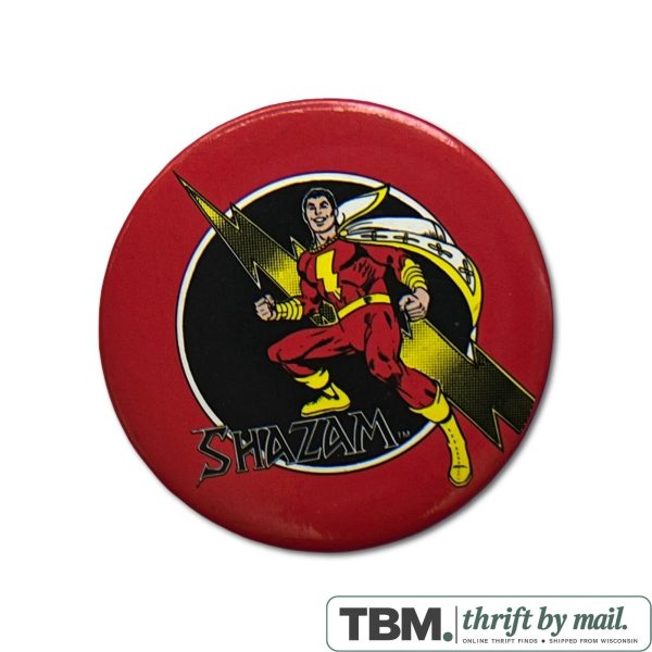 DC Comics Shazam Pinback Button Unisex OS Red Excellent