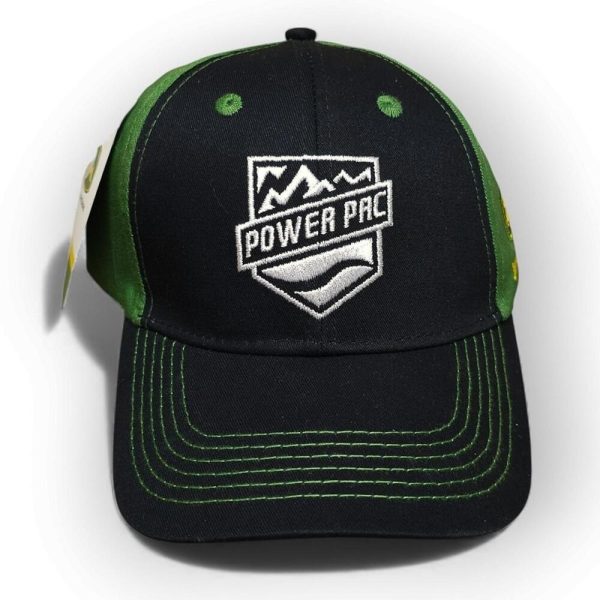 John Deere Power Pac Embroidered Baseball Cap Men Black Green Logo