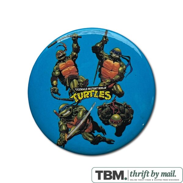 TMNT Pinback Button Unisex OS Blue Excellent