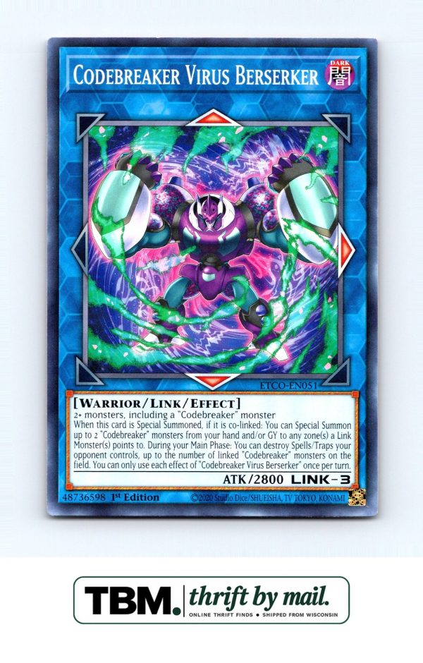 2020 Yugioh #ETCO-EN051 Codebreaker Virus Berserker