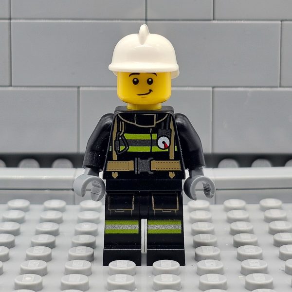 LEGO City 1255 FIREFIGHTER - WHITE HELMET City Town Fire Minifigure FAST