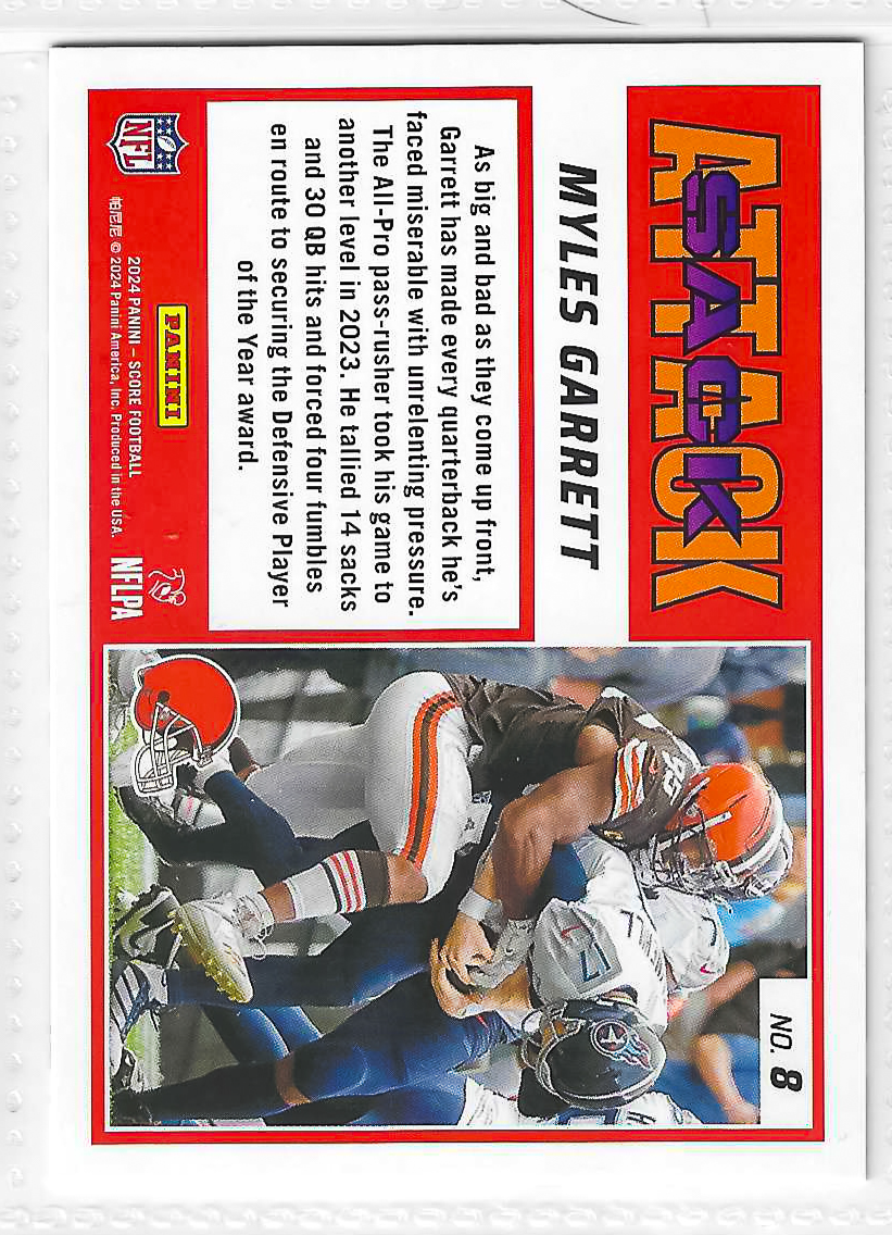 2024 Score - Sack Attack Myles Garrett #8 - Image 2