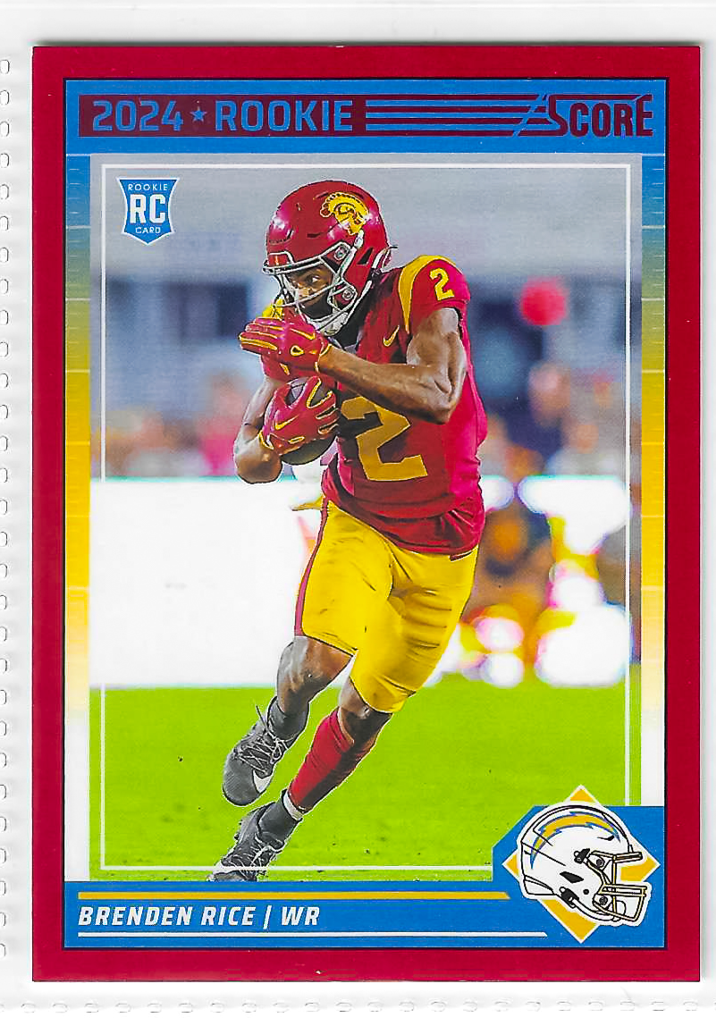 2024 Score RED - Rookies Brenden Rice #364 (RC)