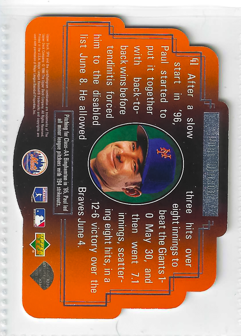 1996 SPx Uppder Deck - Paul Wilson #41 (RC) - Image 2