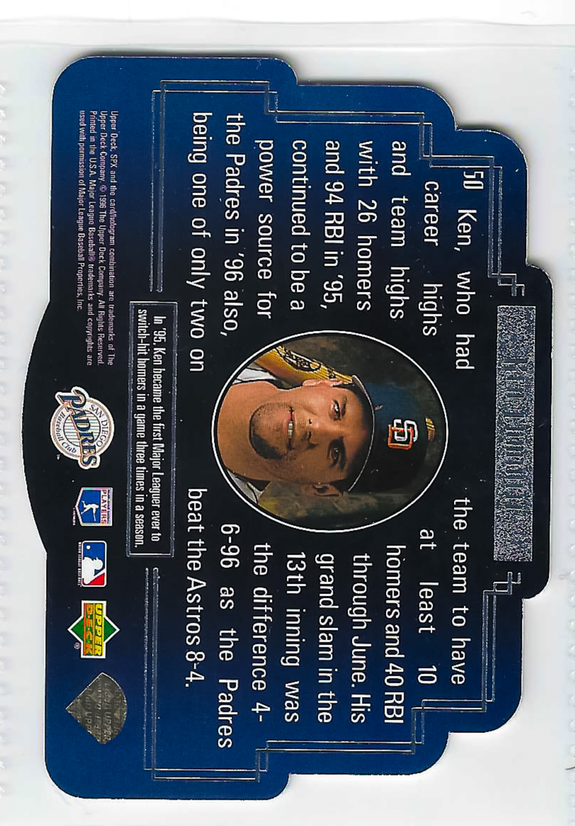 1996 SPx Uppder Deck - Ken Caminiti #50 - Image 2