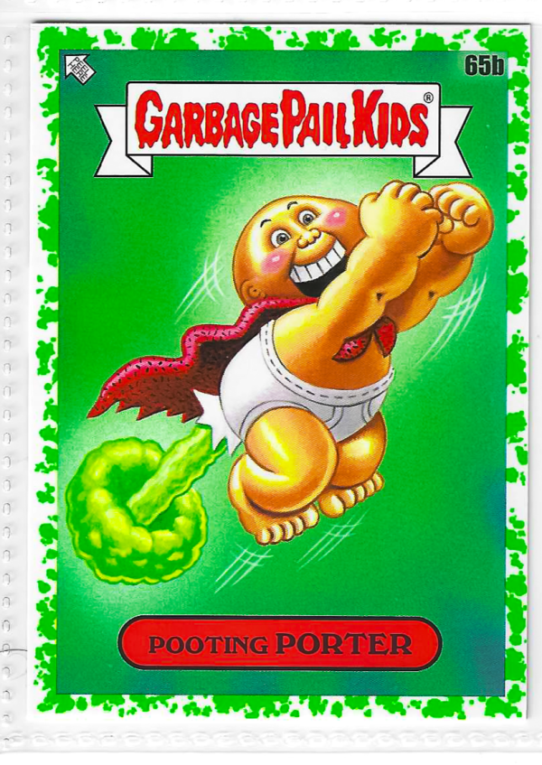2022 Topps Garbage Pail Kids Book Worms Pooting Porter Booger Green #65b