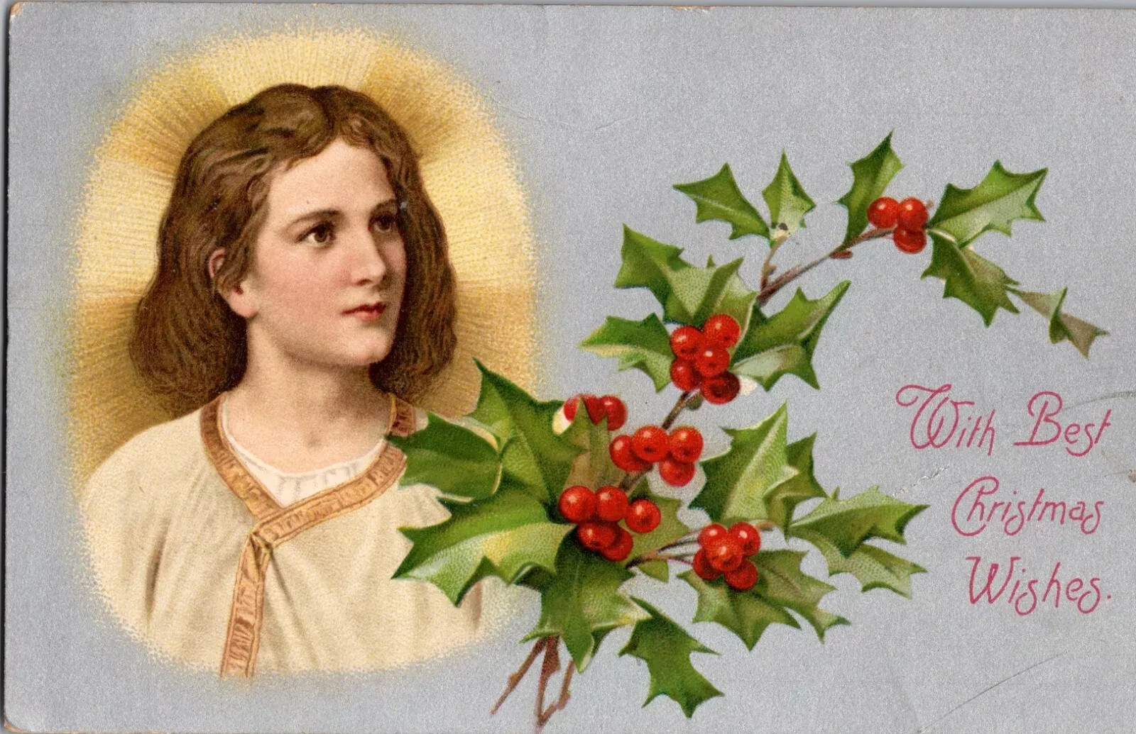 1915 Antique Christmas Postcard - Hand Written Message - 1 Cent Stamp USA