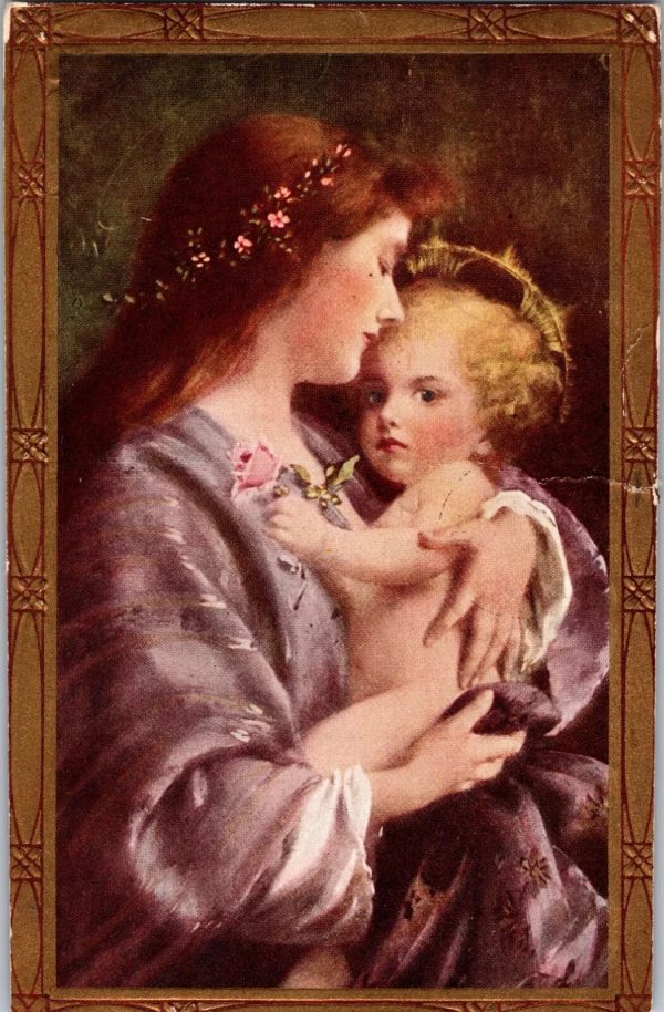 1916 Antique Religious Postcard - Hand Written Message - 1 Cent Stamp USA