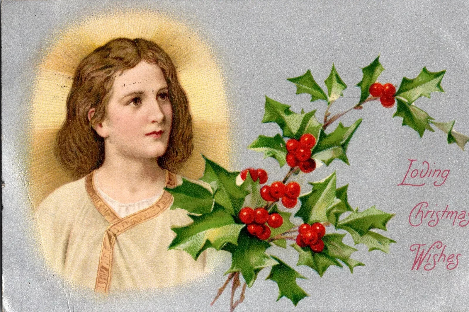 1900's Antique Christmas Postcard - Hand Written Message - One Cent Stamp USA