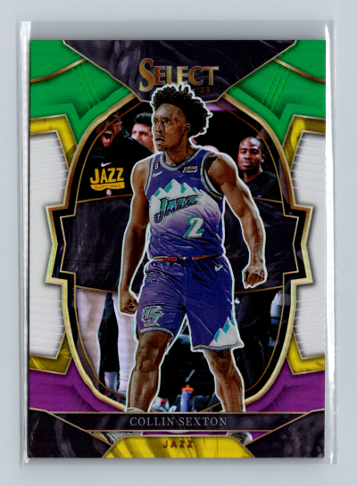 2022-23 Panini Select - Concourse Collin Sexton #23 Green White Purple Prizm