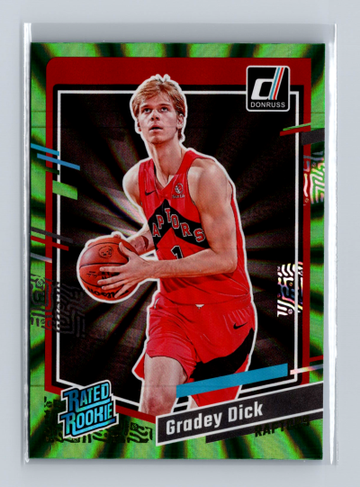 2023-24 Panini Donruss - Rated Rookie Gradey Dick #247 Holo Green Laser (RC)