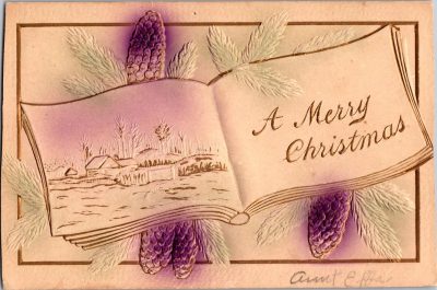 1910 Antique Christmas Postcard - Hand Written Message - One Cent Stamp USA