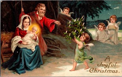 1911 Antique Christmas Postcard - Hand Written Message - One Cent Stamp USA