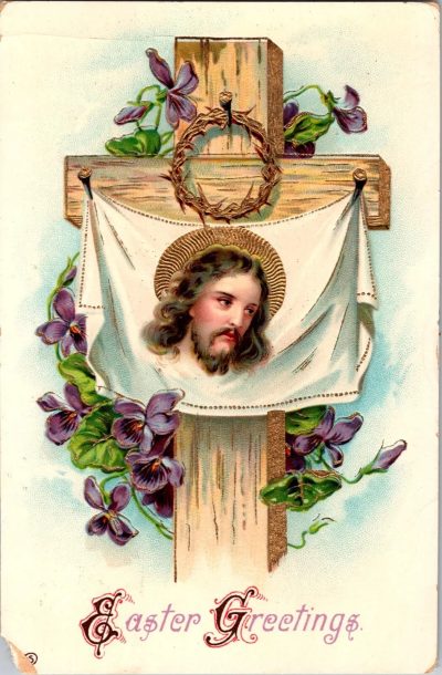 1912 Antique Easter Postcard - Hand Written Message - One 1 Cent Stamp USA