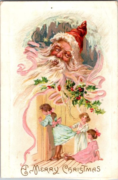 1910 Antique Christmas Postcard - Hand Written Message - One Cent Stamp USA