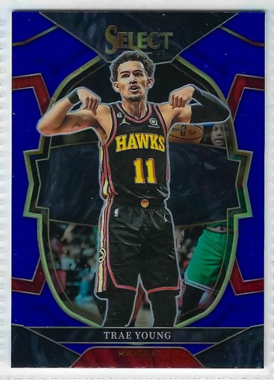 2022-23 Panini Select - Concourse Trae Young #66 Blue Prizm