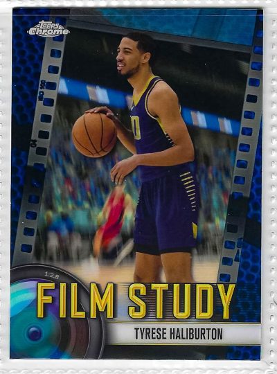 2025 Topps Chrome Tyrese Haliburton Film Study Blue Refractor
