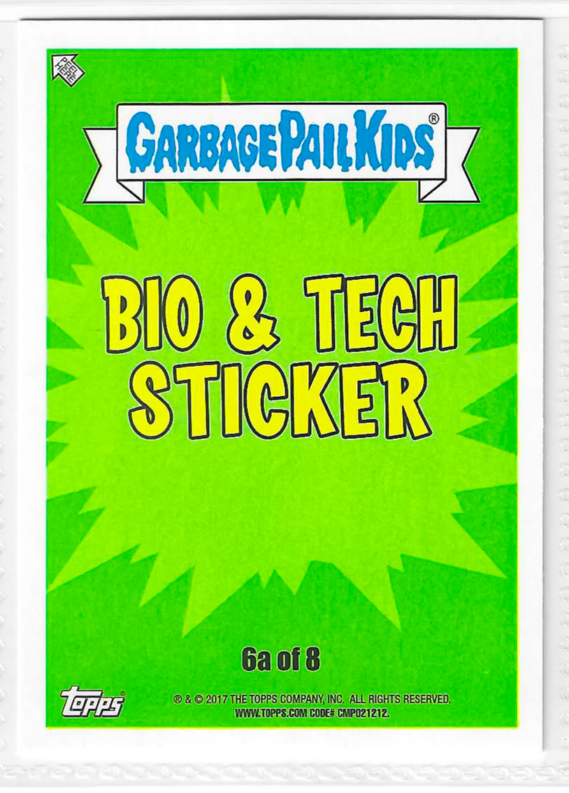 2017 Topps Garbage Pail Kids Adam-Geddon Tyrone Drone #6a - Image 2