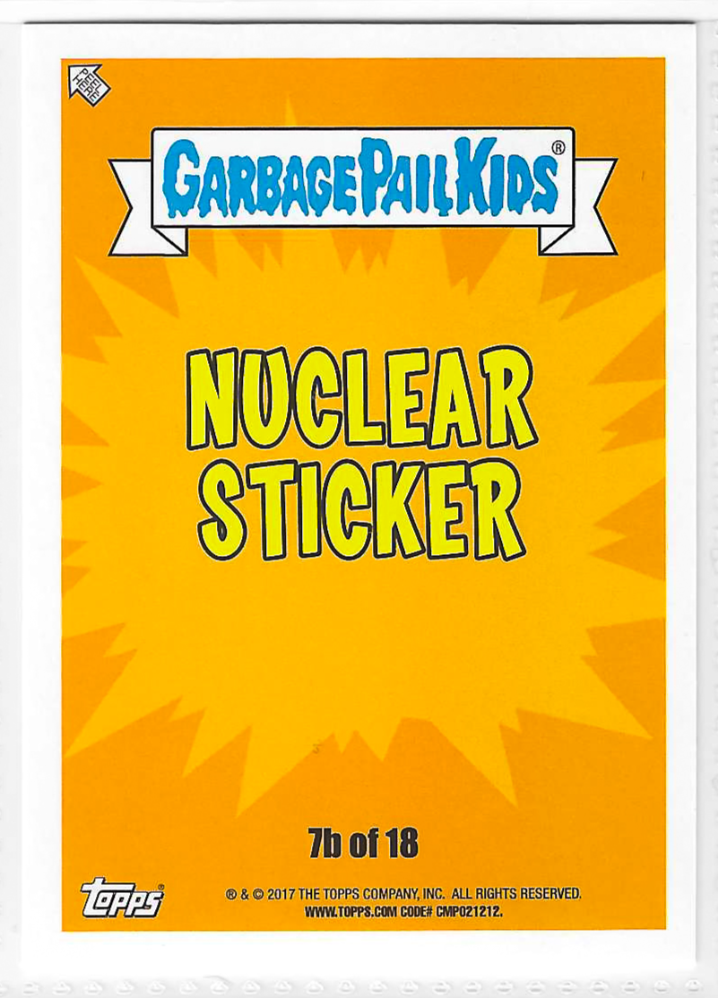2017 Topps Garbage Pail Kids Adam-Geddon Bob Shelter #7b - Image 2