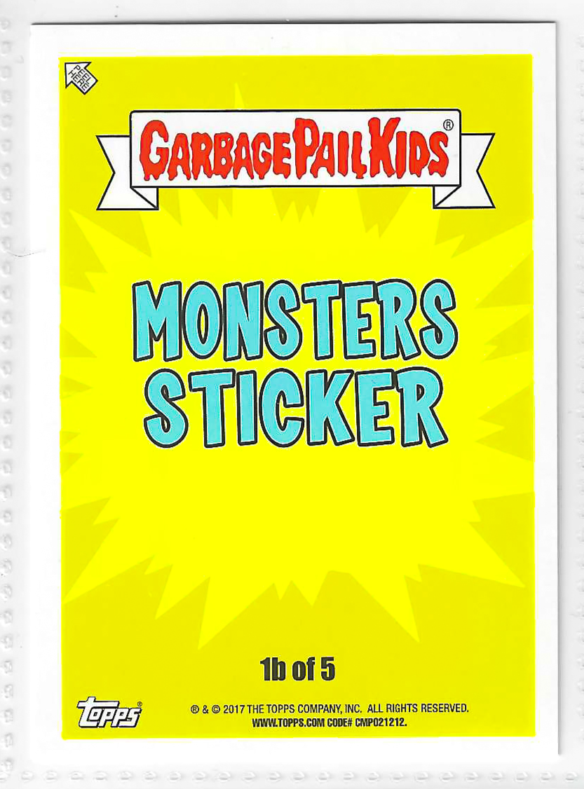 2017 Topps Garbage Pail Kids Adam-Geddon Soft Boiled Sam #1b - Image 2