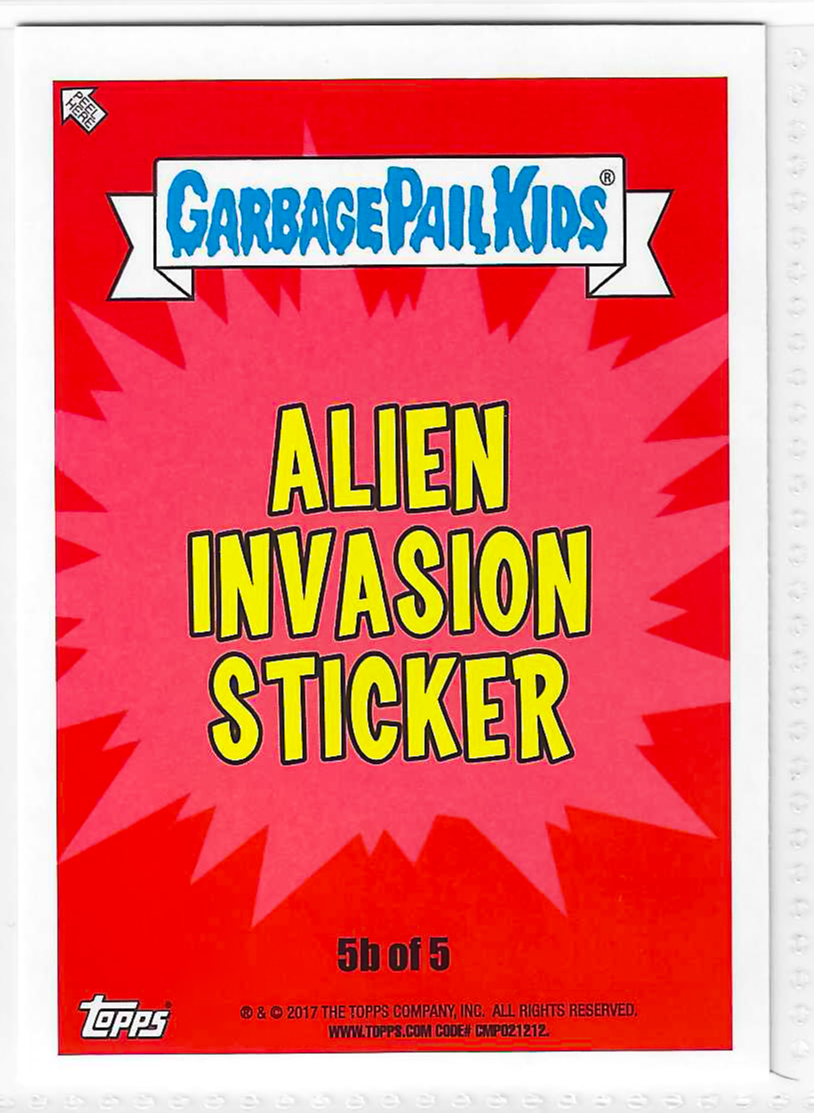 2017 Topps Garbage Pail Kids Adam-Geddon Inva-Sean #5b - Image 2