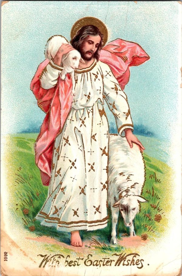 1910 Antique Easter Postcard - Hand Written Message - One 1 Cent Stamp USA
