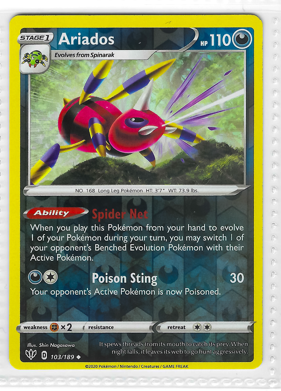 Ariados 103/189 Pokemon Card - Vivid Voltage
