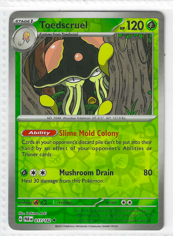 Toedscruel 017/182 Paldea Evolved Pokemon Card - Vintage