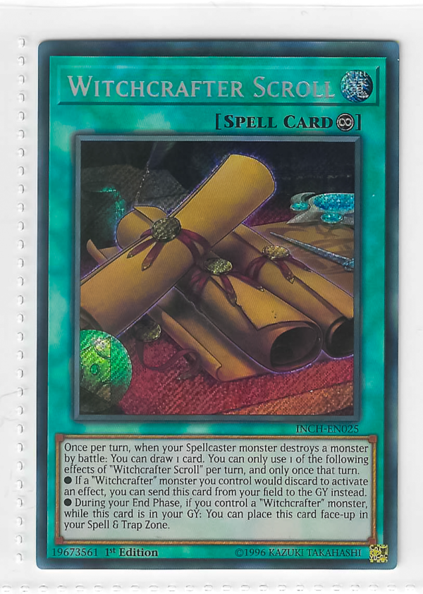 Yugioh Card Witchcrafter Scroll Secret Rare 1st Ed