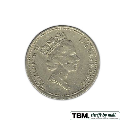 1997 United Kingdom Three Lions (England reverse) UK £1 Coin About Uncirculated